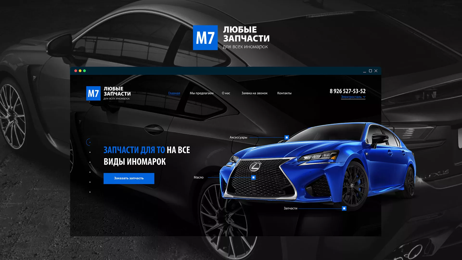 Разработка сайта магазина автозапчастей «М7» в Соликамске