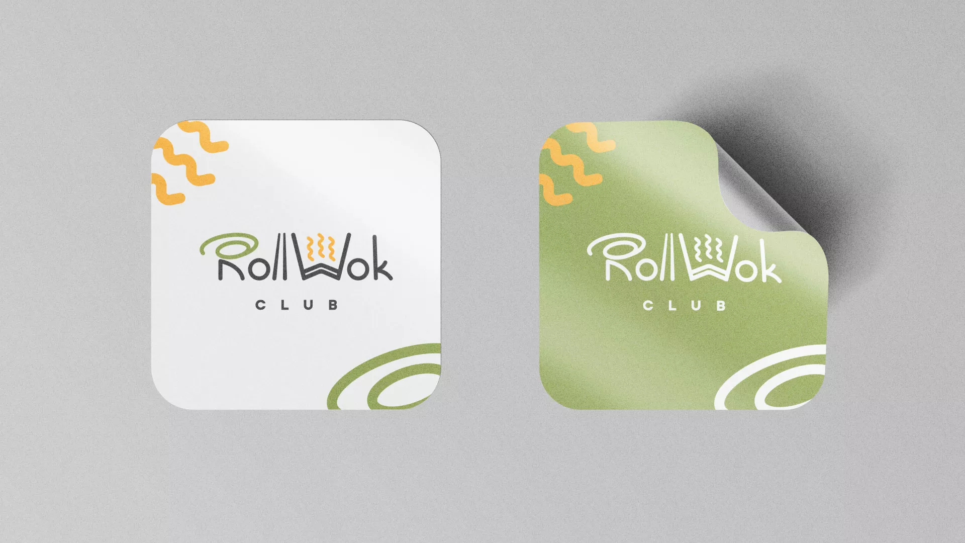 Разработка логотипа и фирменного стиля суши-бара «Roll Wok Club» в Соликамске